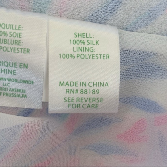 Lilly Pulitzer Elenora Silk Bell Sleeve Dress Medium Kaleidoscope Coral - Picture 7 of 8